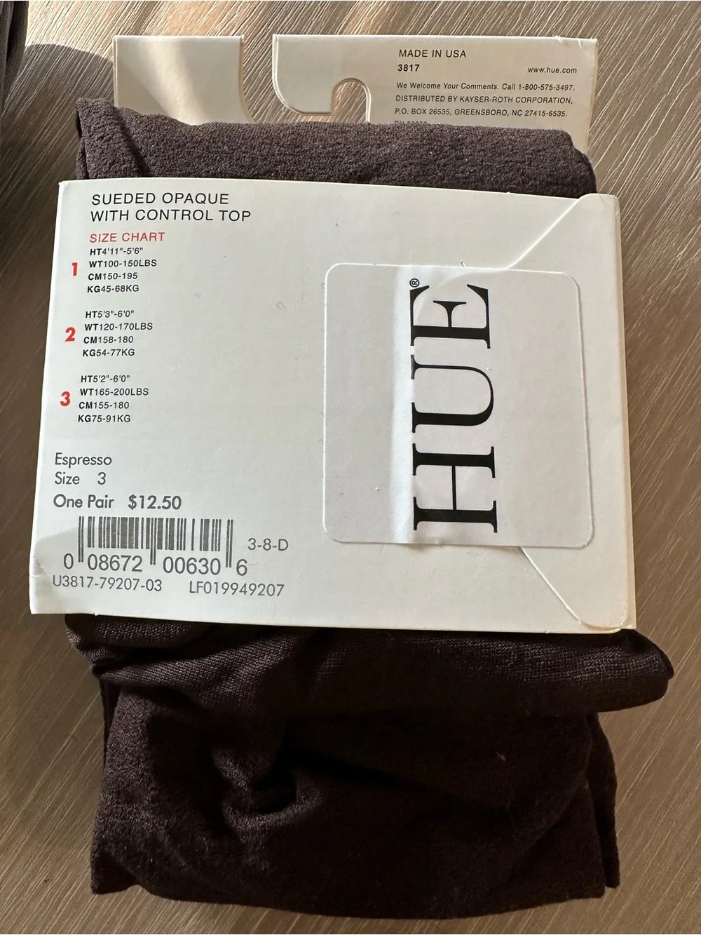 HUE Sueded Opaque Tights in Gray and Brown